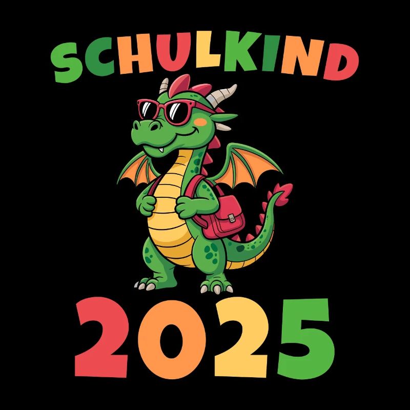 Schulkind 2025 Drache Junge Einschulung