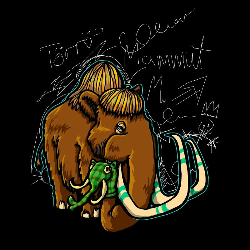Mammut Design Cartoon Gift WAT Mammut DAT MUT!