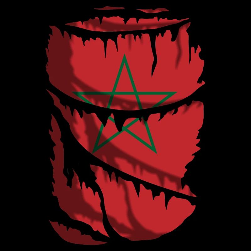 Drapeau du Maroc, effet tissu usé