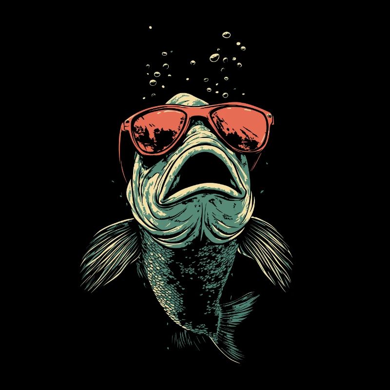 Fish with sunglasses