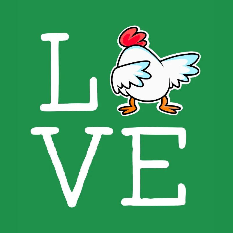 J’adore le lettrage du poulet avec un éleveur de poulet cool