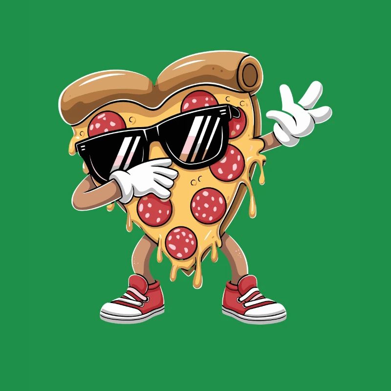 Cooler Pizza-Slice Mit Sonnenbrille Dabbing