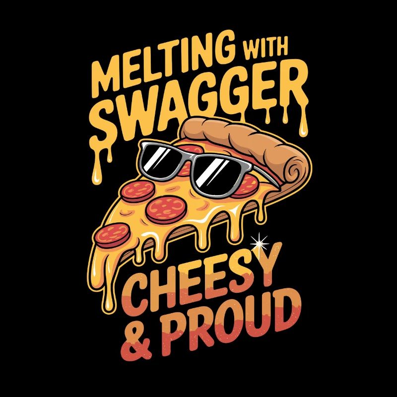 Cheesy & Proud Melting With Swagger Pizza Humor