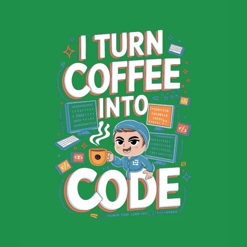 Café et Code – Conception de programmeur amusant