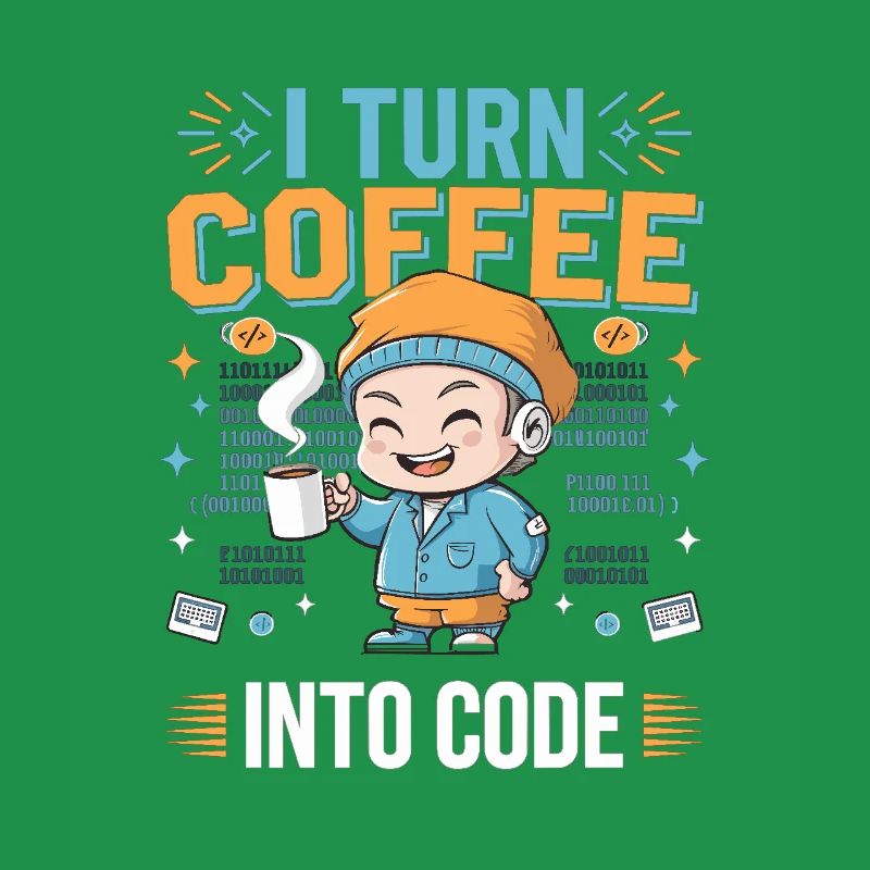Je transforme le café en code – Funny IT design