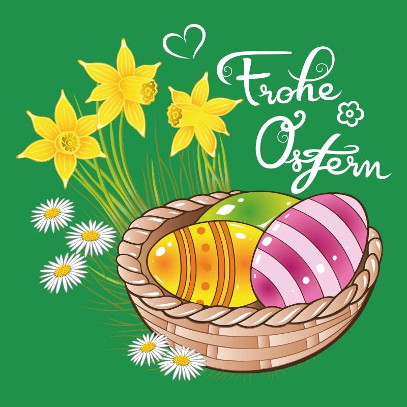 Happy Easter Easter basket Easter eggs Easter flowers eggs