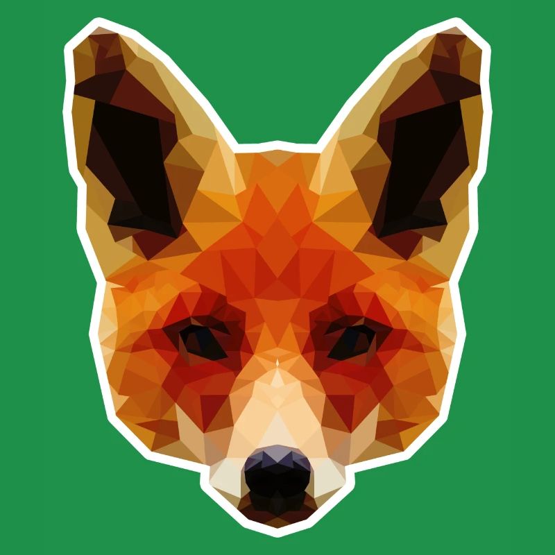 Orange Polygonal Fox