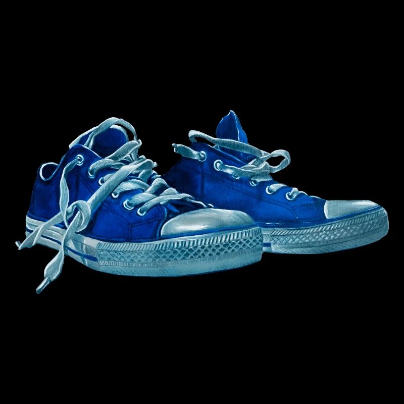 Blauer Sneaker Druck 