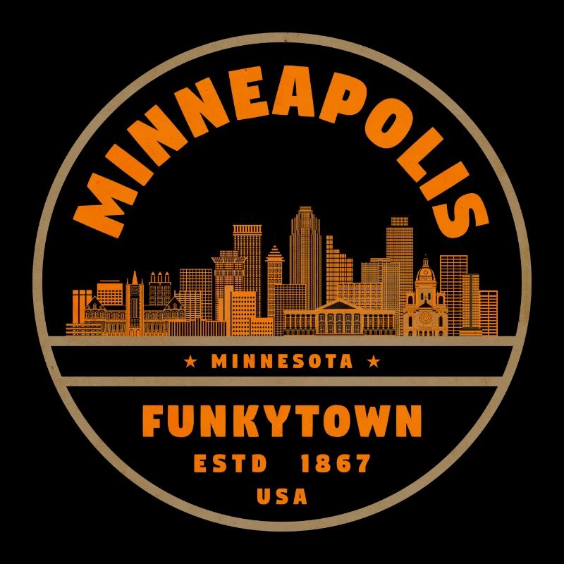 Minneapolis Funkytown Skyline Retro