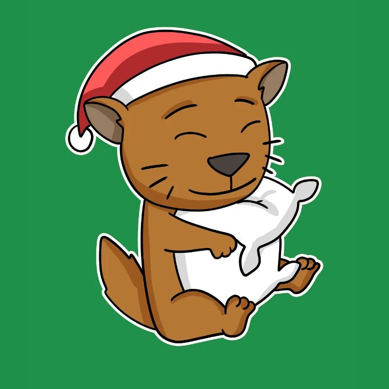 Chat somalien Noël Sleeping Tired