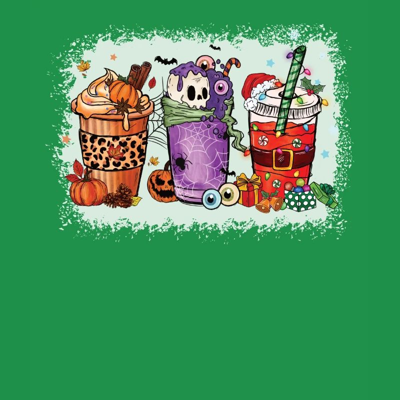 Coffee Cups Hallothanksmas Bleached