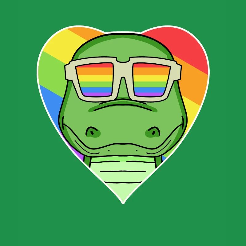 Regenbogen - Krokodil mit Brille