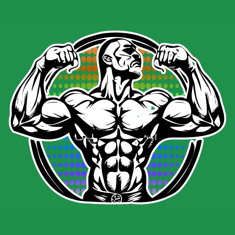Power Figure in Rainbow Halos Bodybuilder