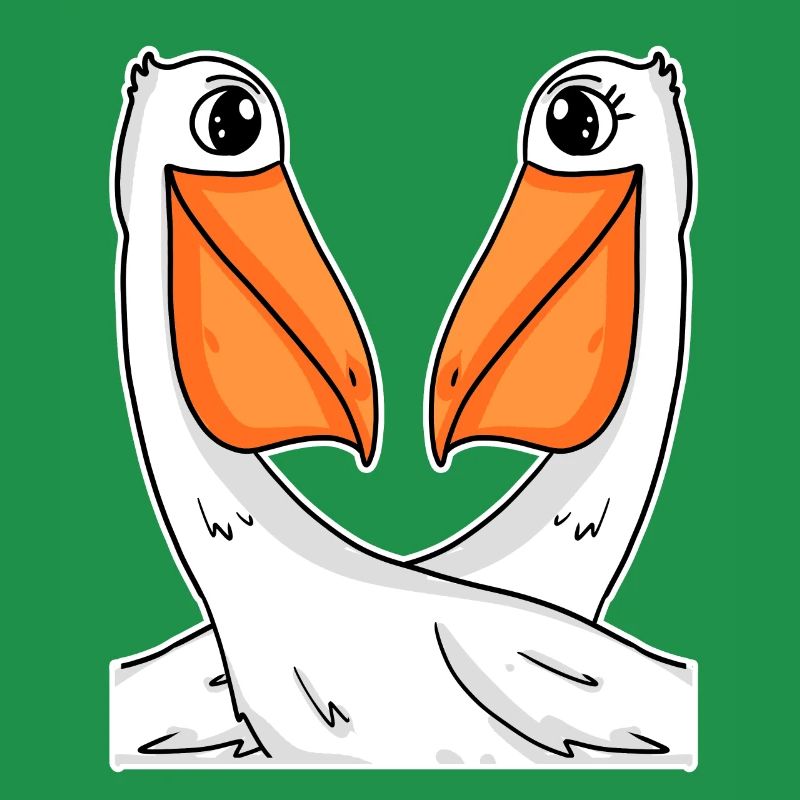 two pelicans