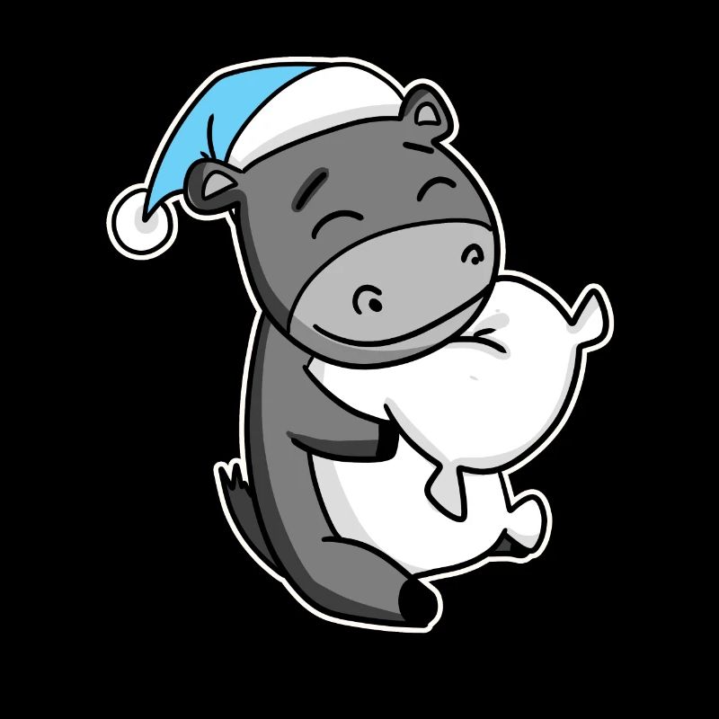 Donkey with pillow and sleepy cap