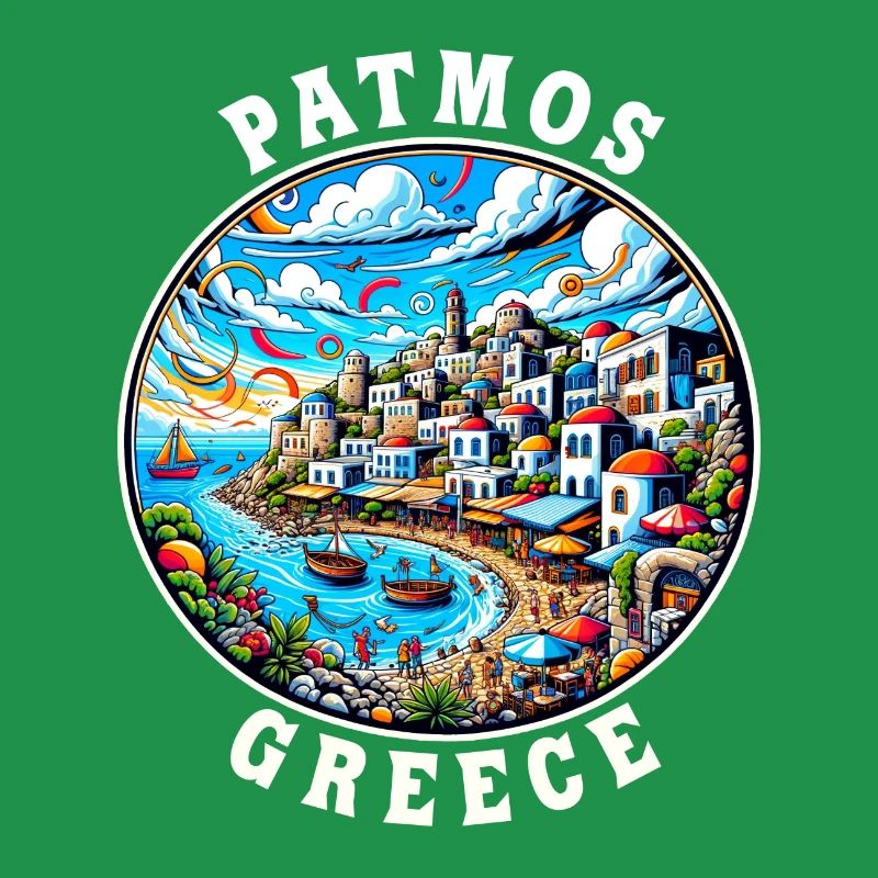 Vacances à Patmos, Grèce, baie de la mer Égée