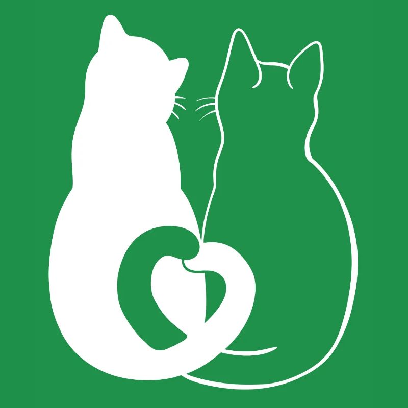 Liebevolle Katzen Silhouette Kunst
