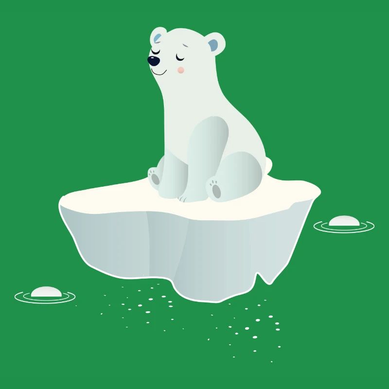 Träumender Eisbär auf einer Eisscholle