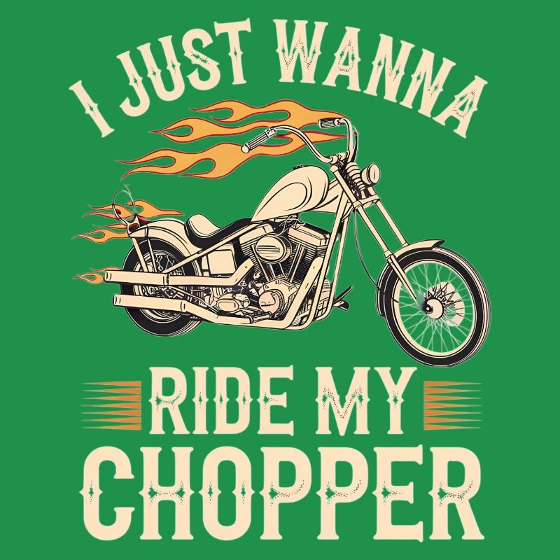 Flammender Chopper Motorrad