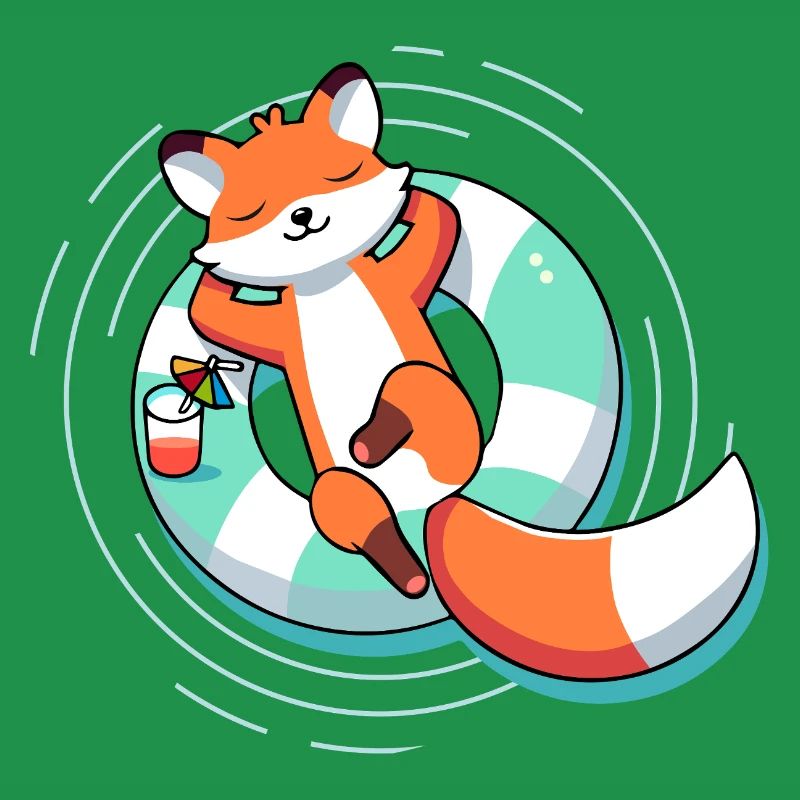 Relaxed fox in the pool – summer & lightness