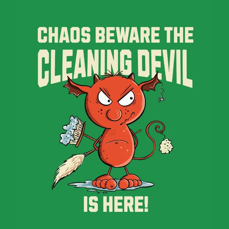 Funny Cleaning Devil Cleaning Cleaner Saying