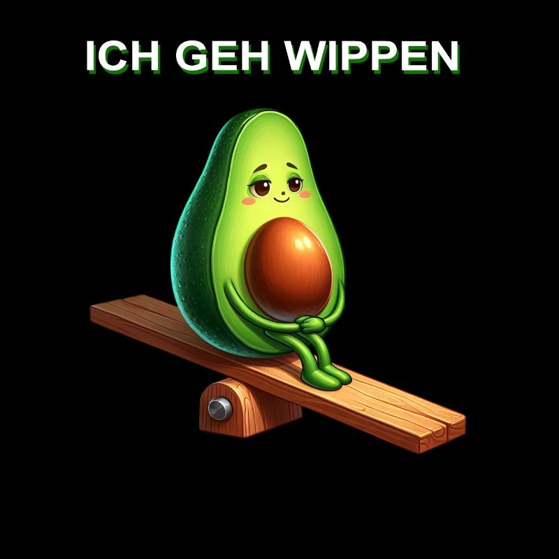 Avocado Wippe Comic süß vegan Spruch