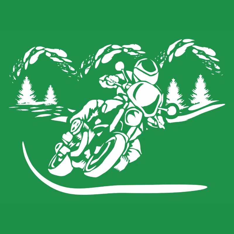 Motorrad Waldsilhouette