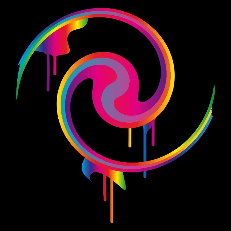 Tourbillon de peinture graffiti coloré avec effet de goutte