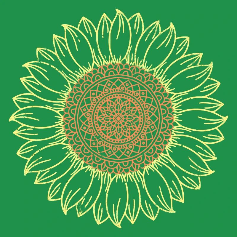 Conception complexe de mandala tournesol