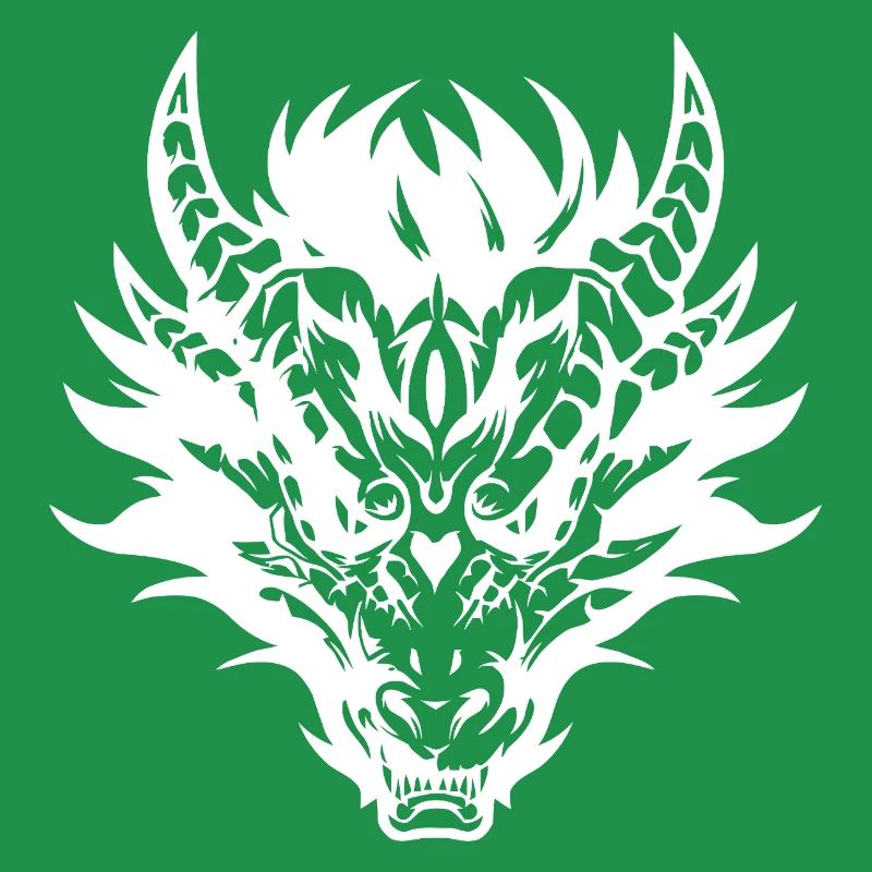 Conception complexe de masque de dragon tribal