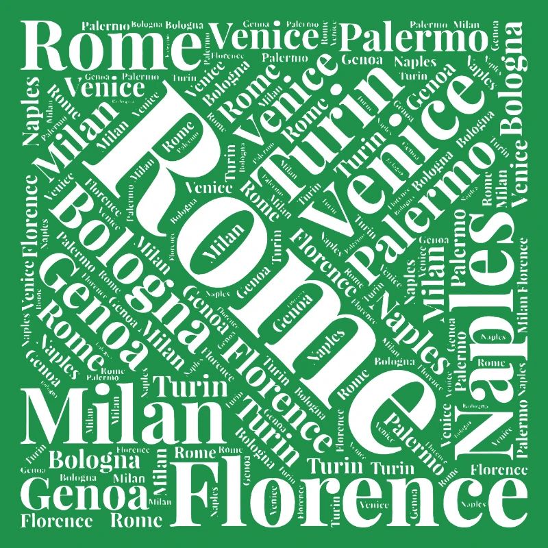 Conception typographique dynamique d'un paysage urbain italien