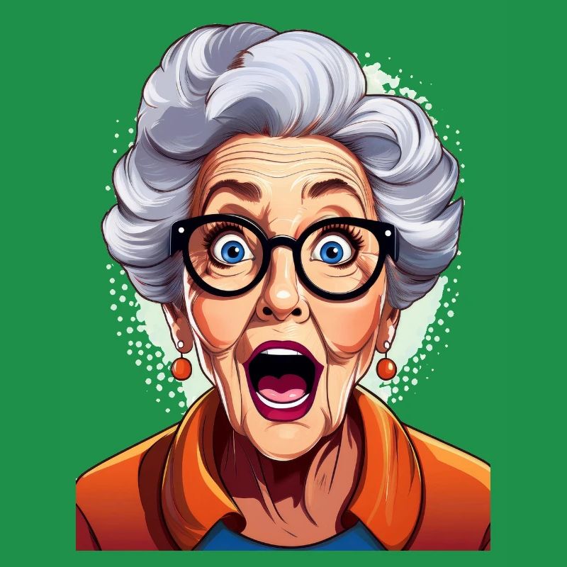 Erstaunte Großmutter