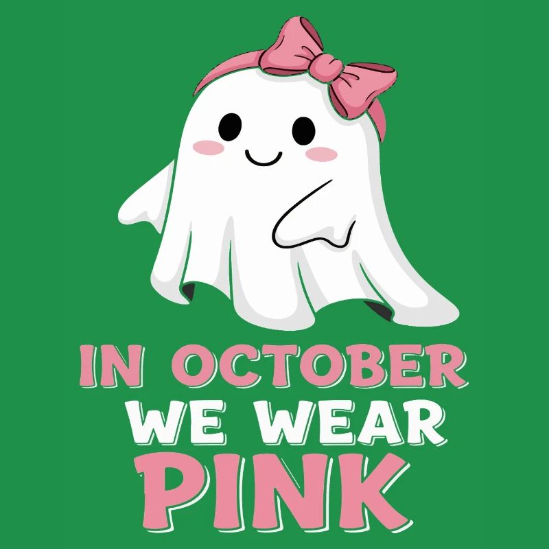 Whimsical Ghost October Pink Print