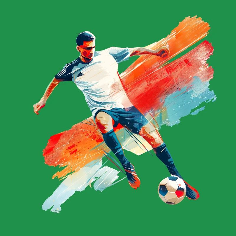 Dynamic soccer player in motion