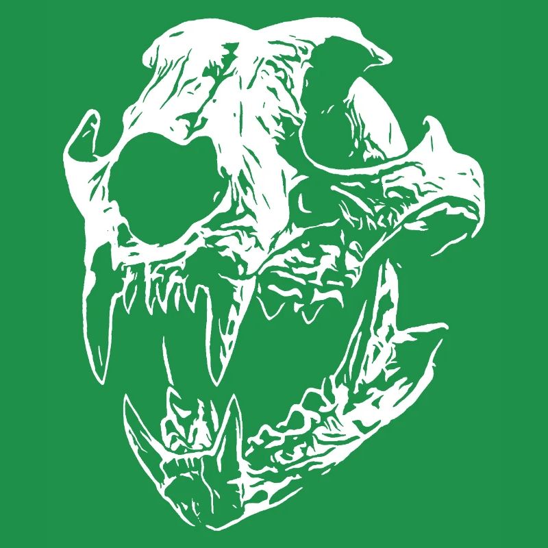 Smilodon skull with sharp teeth