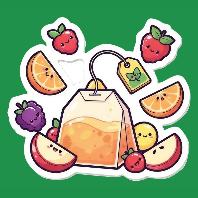 Fruity Lunchbag Tea ,tea Cartoon Sticker