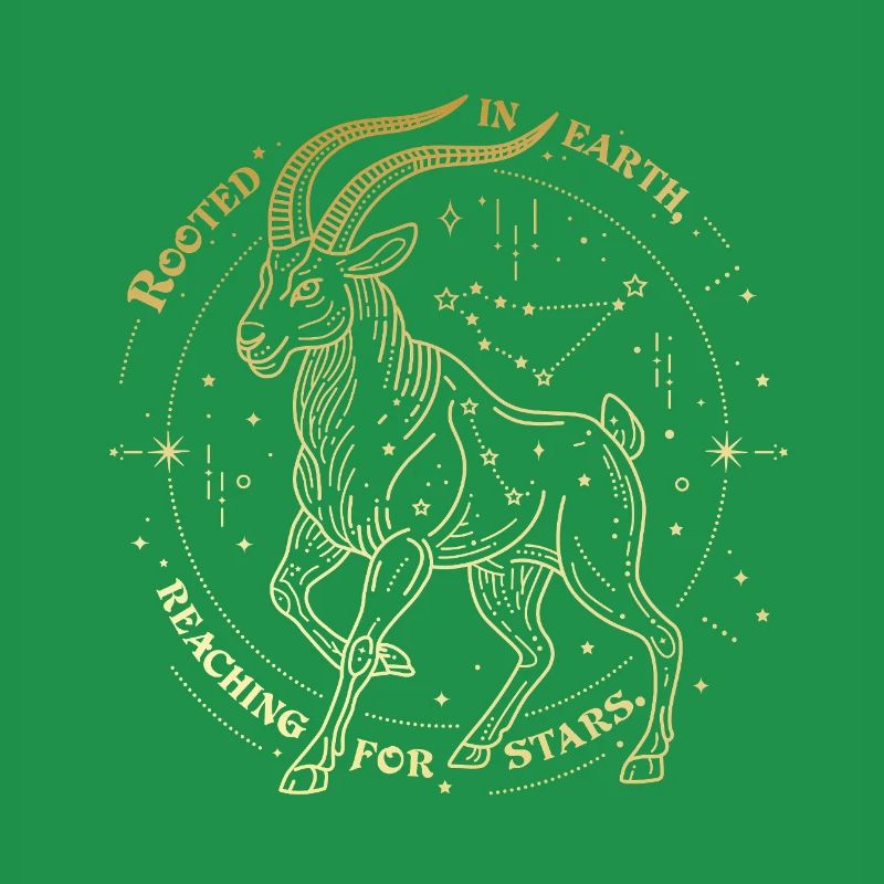 Steinbock Sternzeichen Geschenk – Erde & Sterne Design