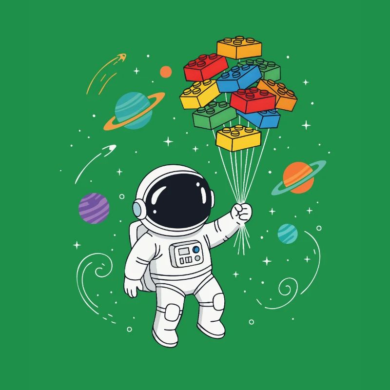 Blocs de construction d’astronautes Construction de briques spatiales