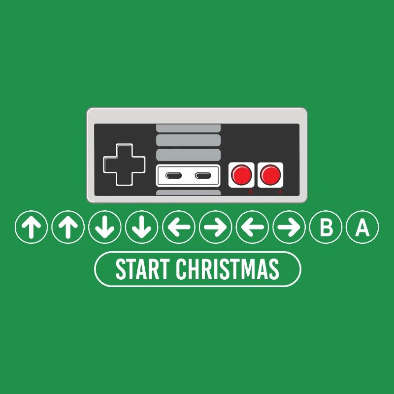 Cheat Code Start Christmas Gaming Gamer Video Game