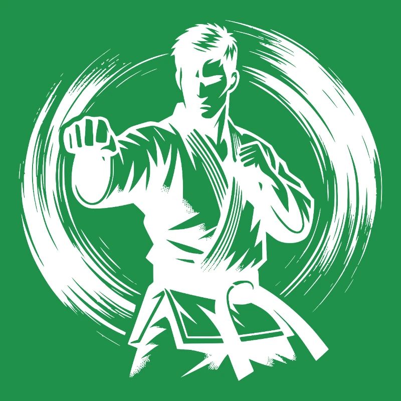 Silhouette de Karaté Parfaite en Combat Dynamique