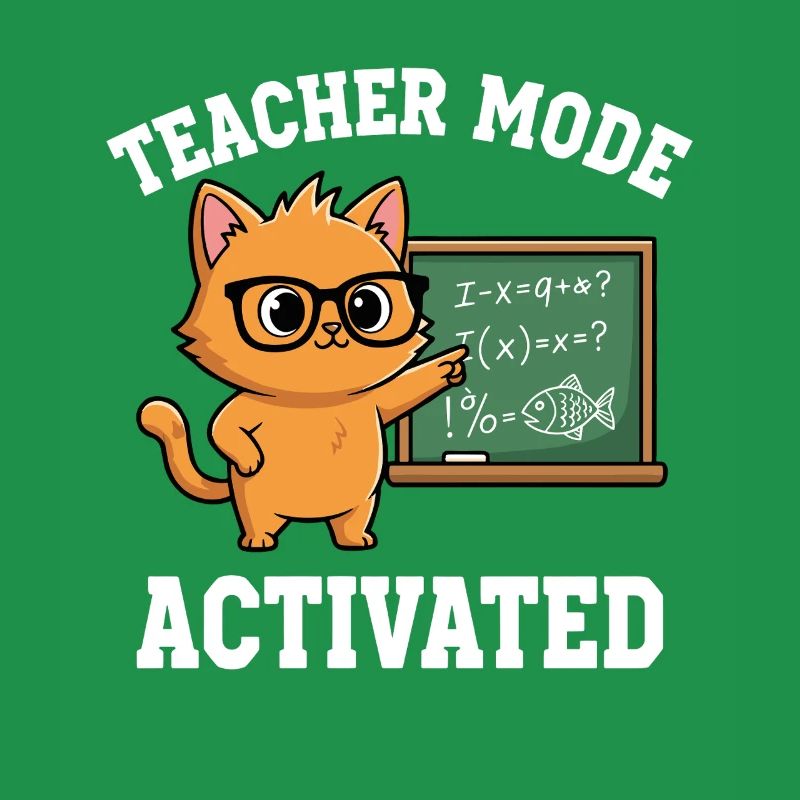 Mode professeur activé Chat enseignant Déclaration drôle