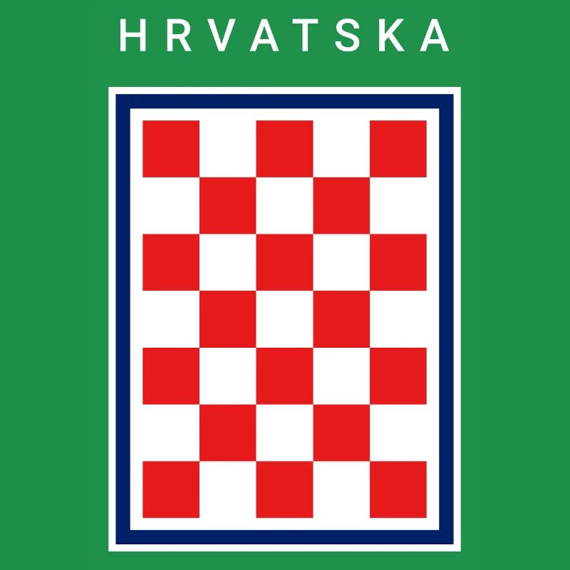 Hrvatska Checker Blue Border