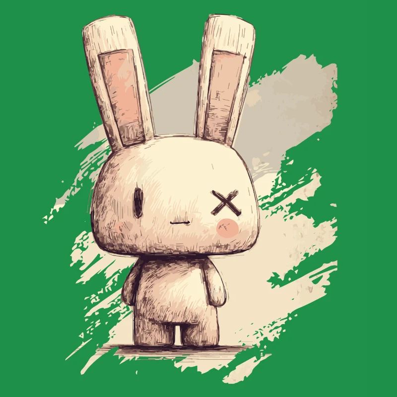 Un lapin mignon aux yeux X