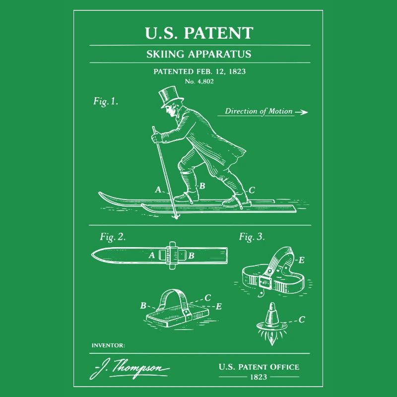 Vintage Ski Patent Diagram