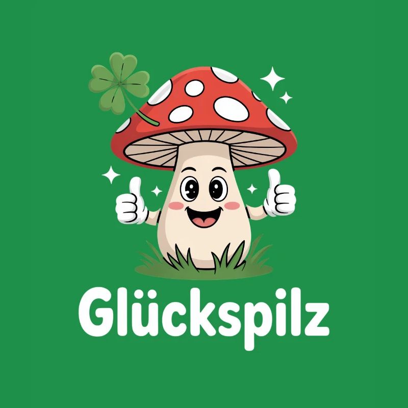 Lucky Funny Toadstool with Shamrock