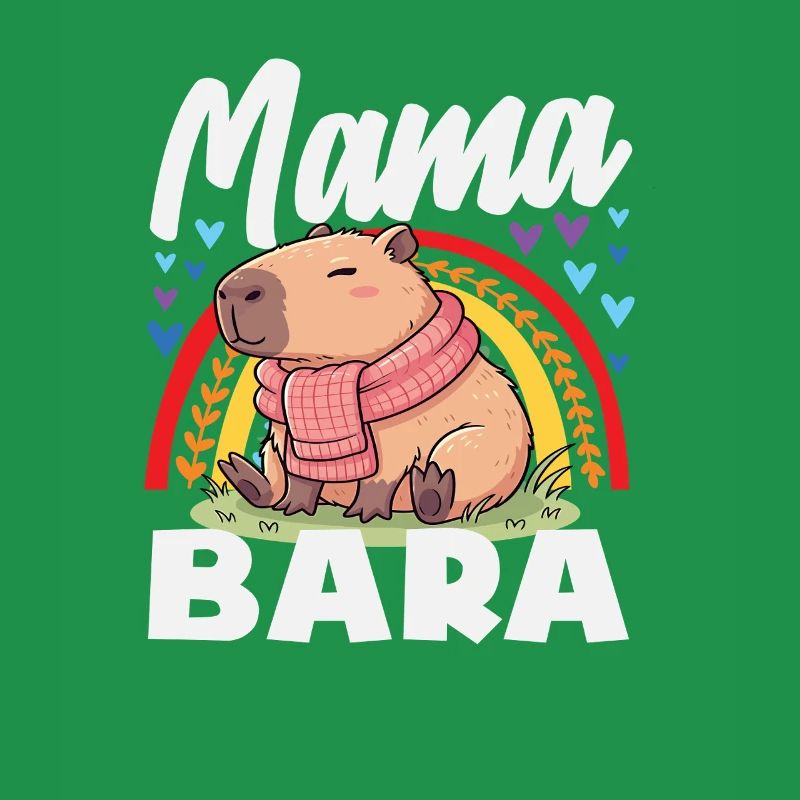Boho Regenbogen Mama Bara Capybaras Niedlich