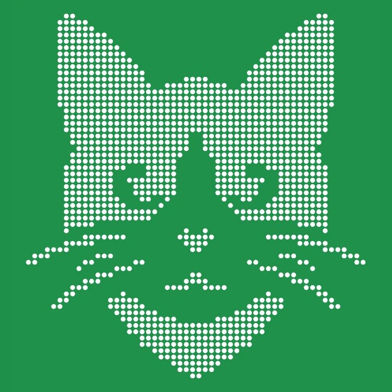Halftone Cat Face