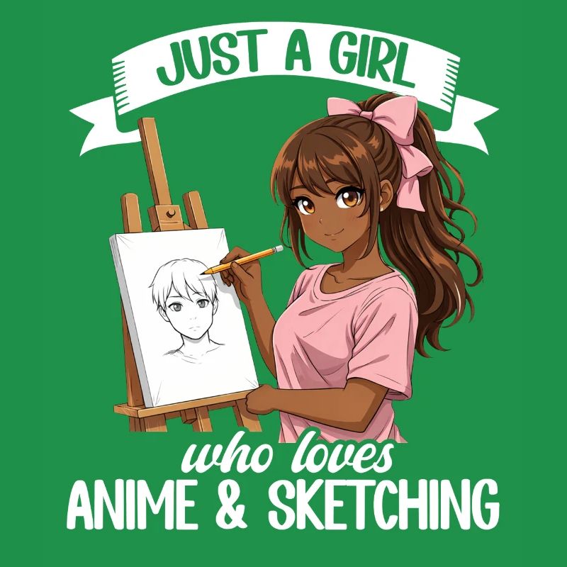 Nur Ein Mädchen, Das Anime Liebt Und Afro Zeichnet
