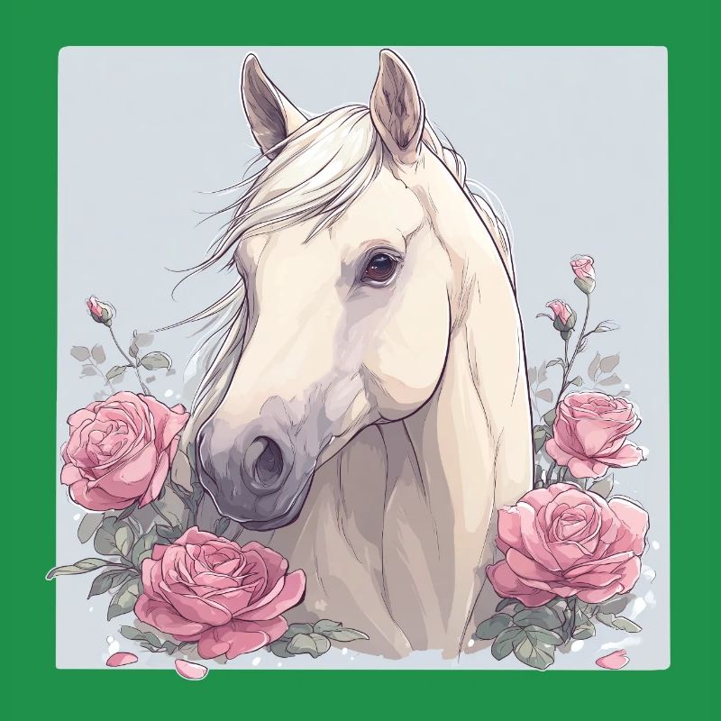 Cheval avec des fleurs