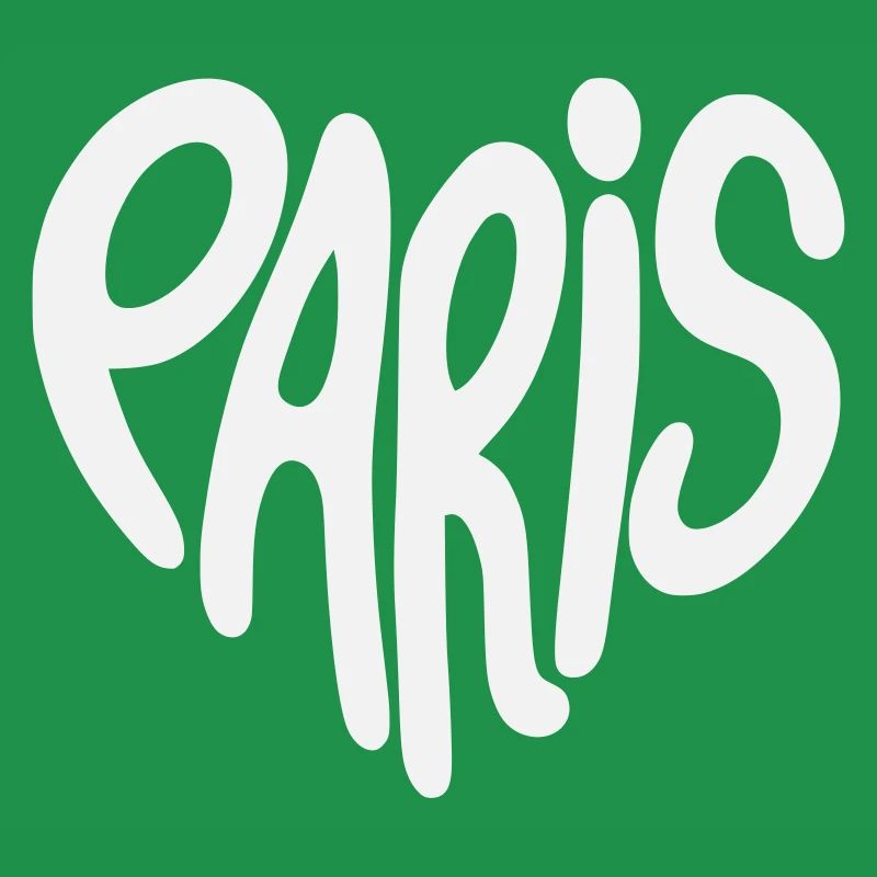 Paris Graffiti-Skript Logo herzförmig